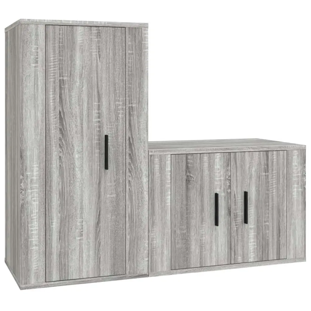 2 Piece TV Cabinet Set Grey Sonoma Engineered Wood 3188460