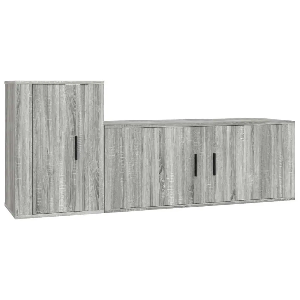 2 Piece TV Cabinet Set Grey Sonoma Engineered Wood 3188484