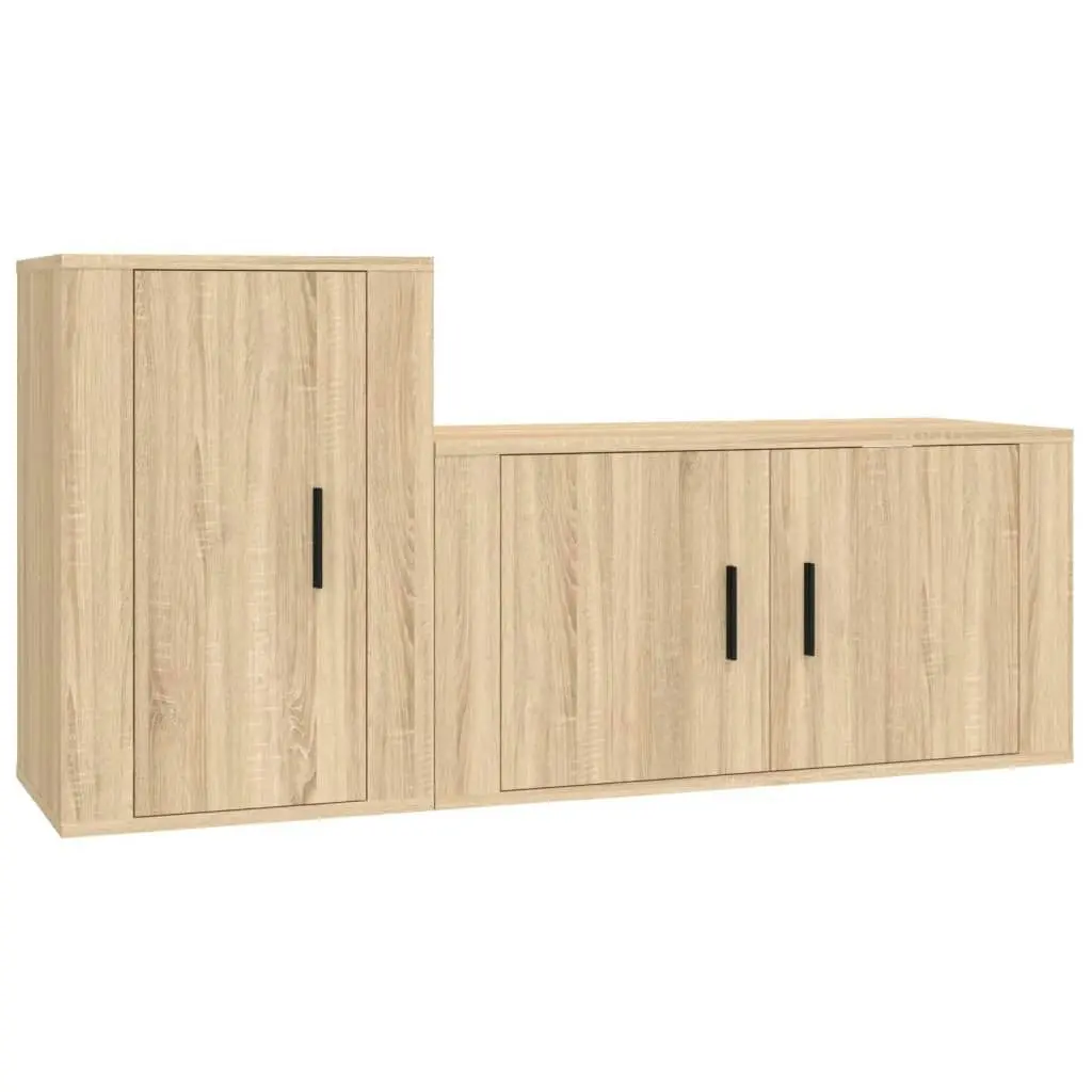 2 Piece TV Cabinet Set Sonoma Oak Engineered Wood 3188465