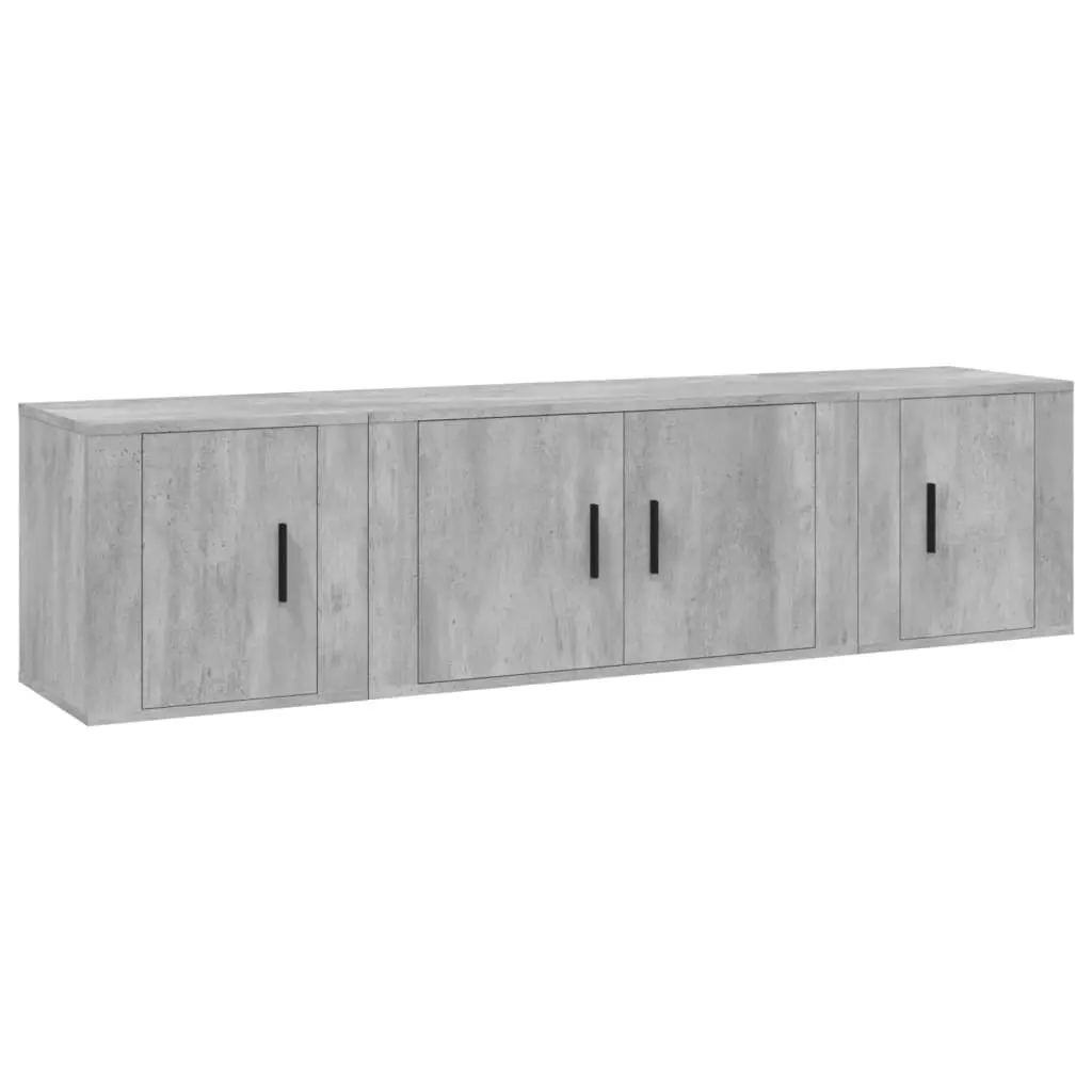 3 Piece TV Cabinet Set Concrete Grey Engineered Wood 3188402