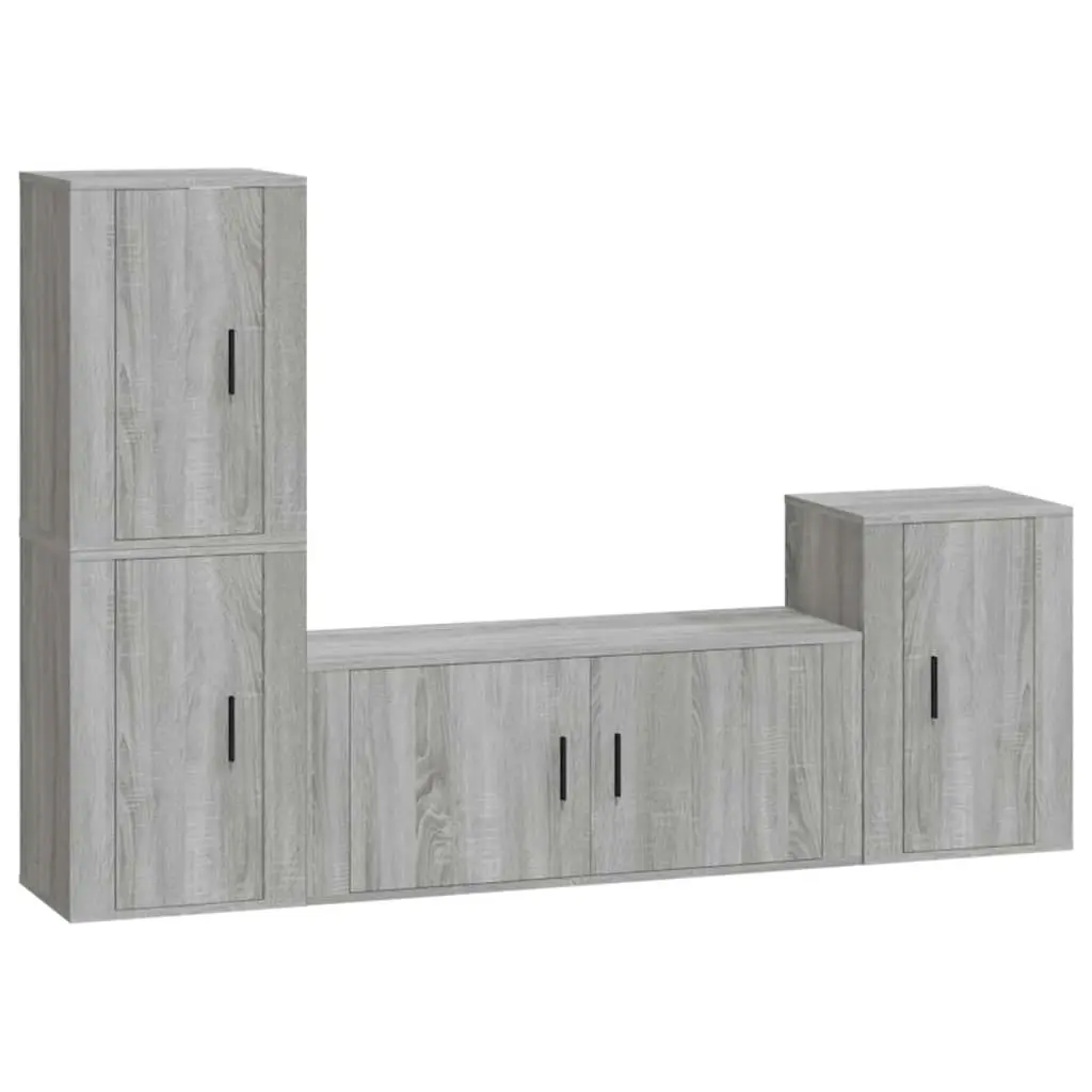 4 Piece TV Cabinet Set Grey Sonoma Engineered Wood 3188604