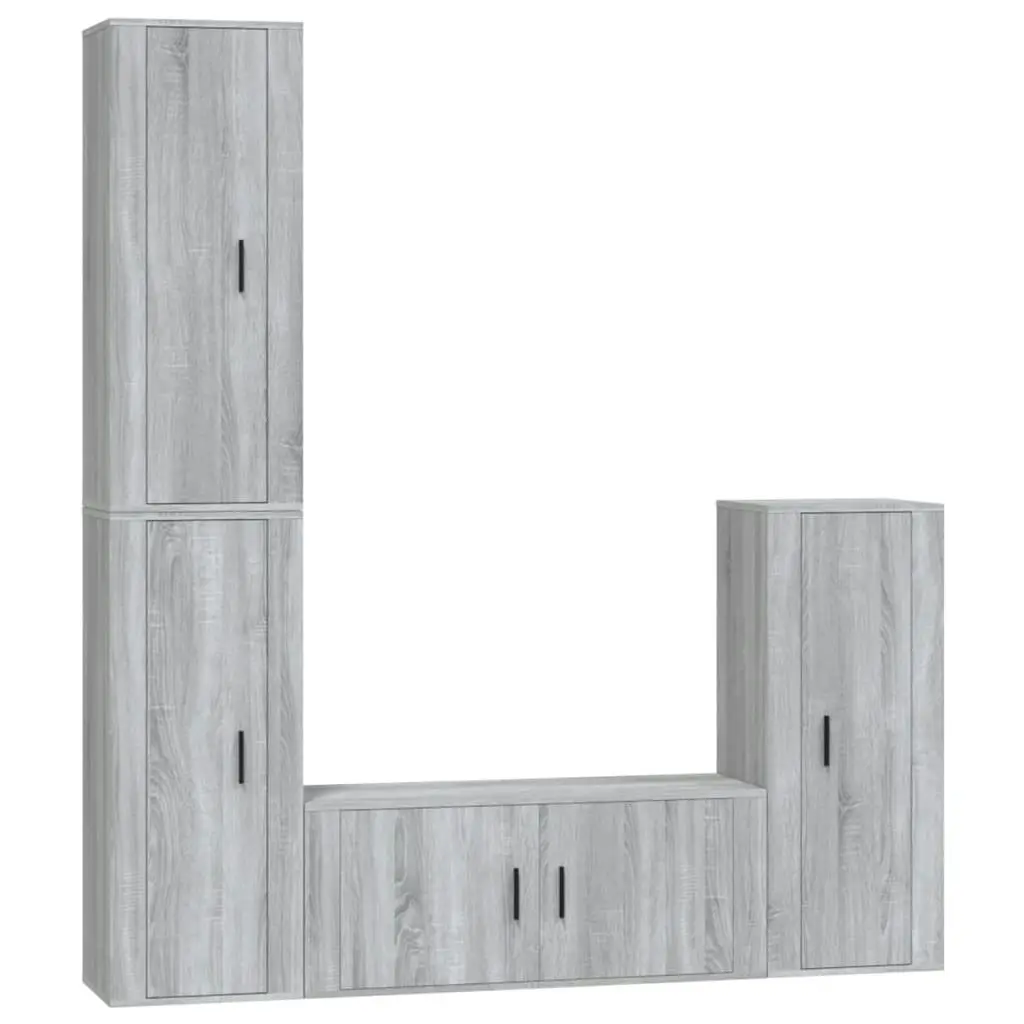 4 Piece TV Cabinet Set Grey Sonoma Engineered Wood 3188796