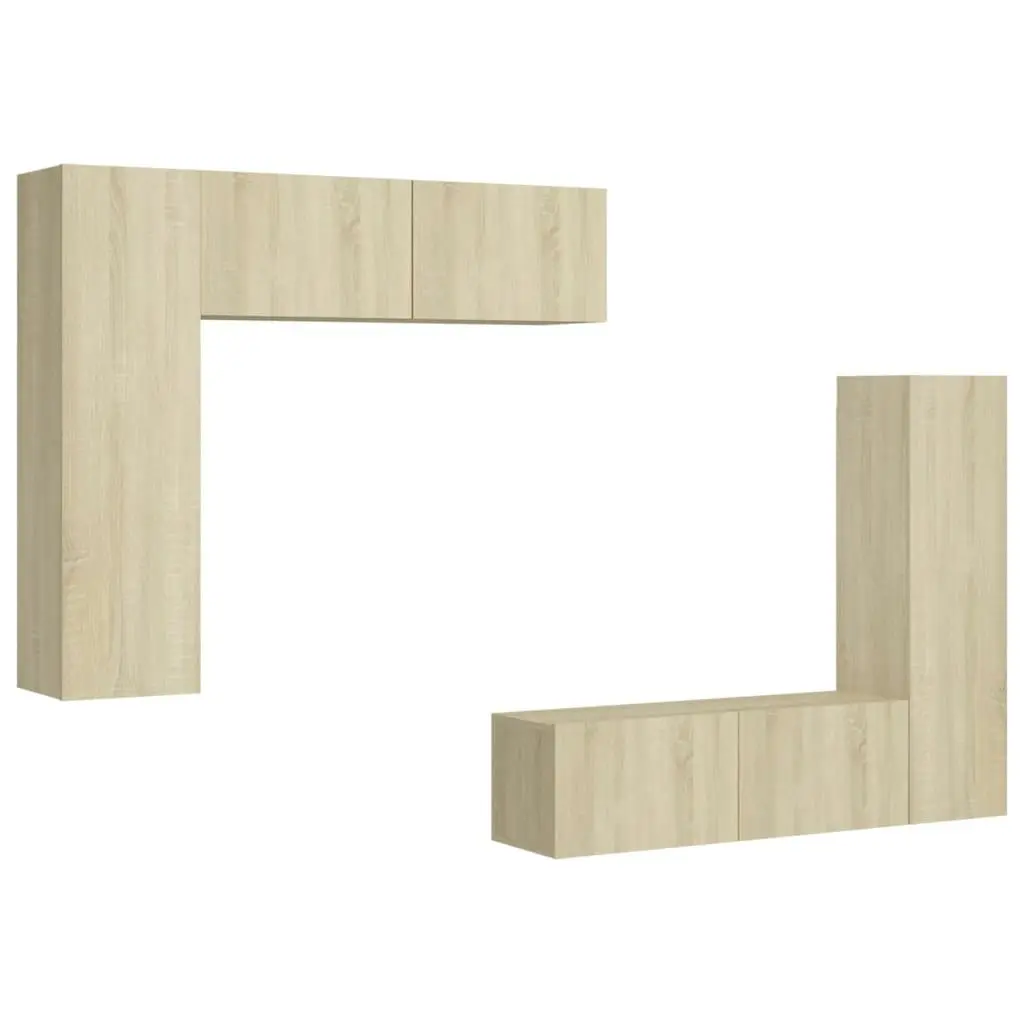 4 Piece TV Cabinet Set Sonoma Oak Engineered Wood 3079005