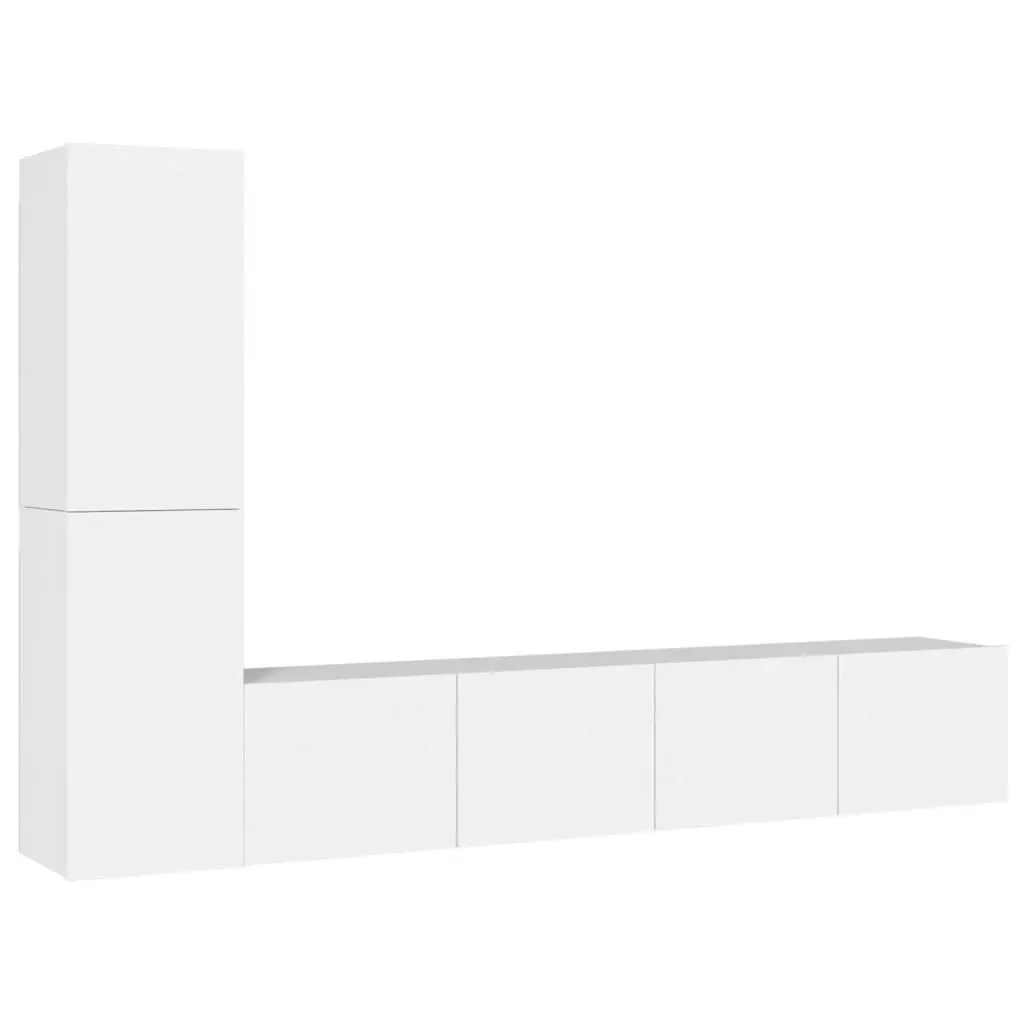 4 Piece TV Cabinet Set White Engineered Wood 3114310