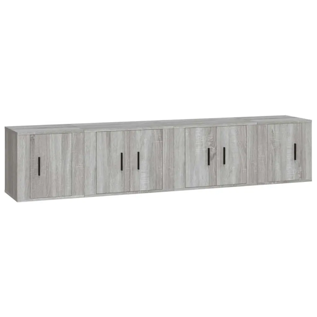 4 Piece TV Cabinet Set Grey Sonoma Engineered Wood 3188436