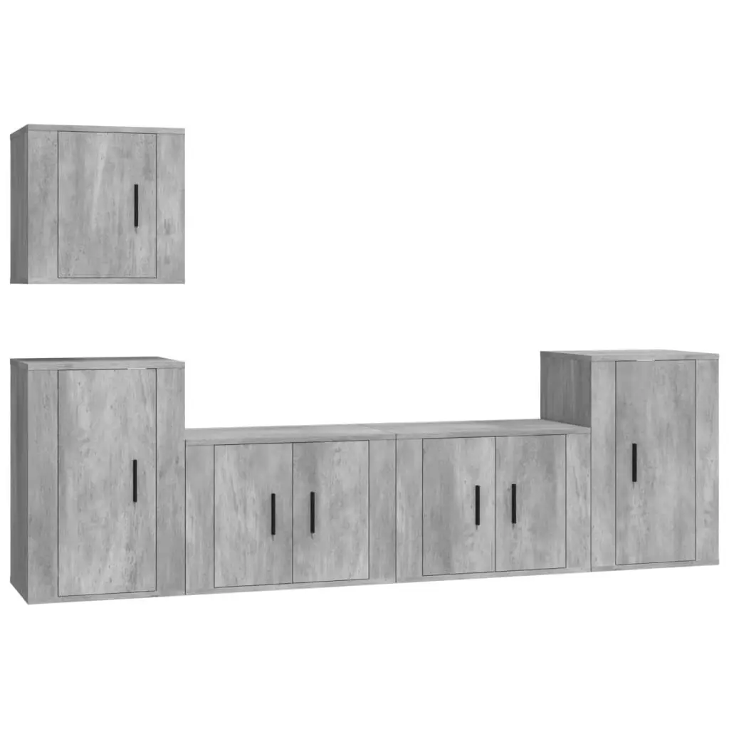 5 Piece TV Cabinet Set Concrete Grey Engineered Wood 3188562