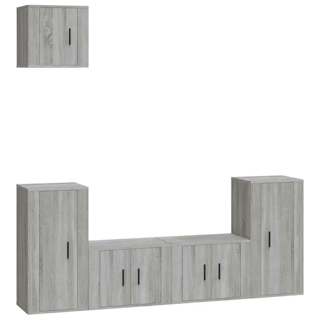 5 Piece TV Cabinet Set Grey Sonoma Engineered Wood 3188588