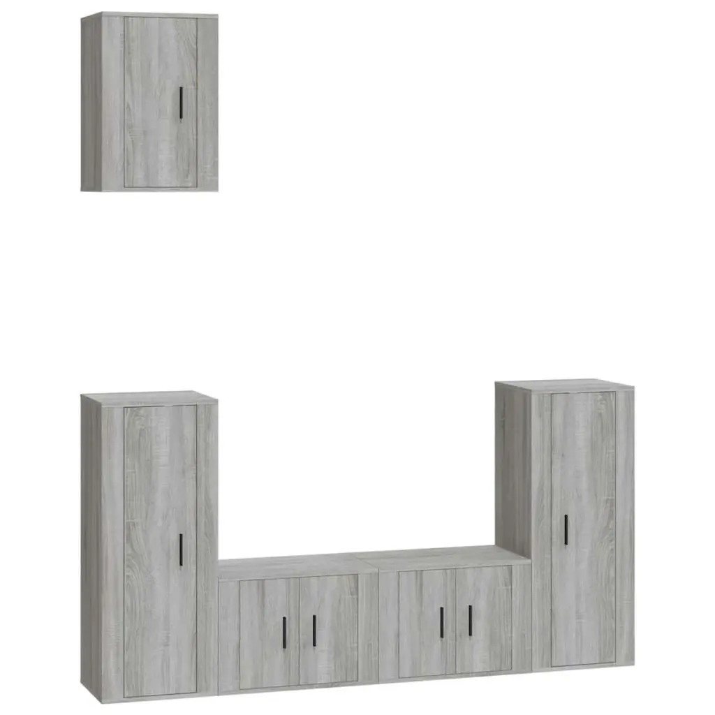 5 Piece TV Cabinet Set Grey Sonoma Engineered Wood 3188580