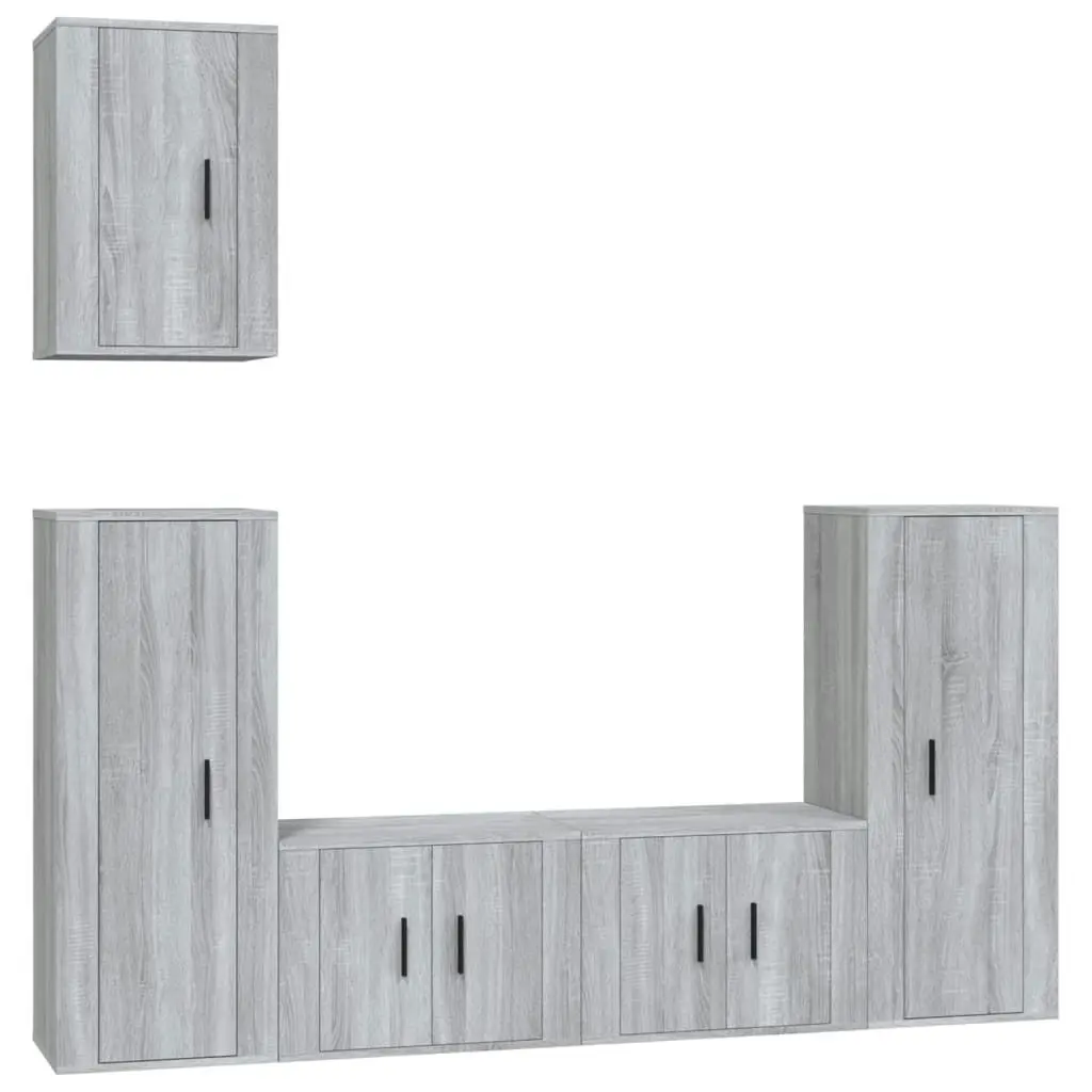 5 Piece TV Cabinet Set Grey Sonoma Engineered Wood 3188780