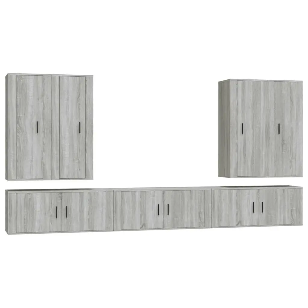 7 Piece TV Cabinet Set Grey Sonoma Engineered Wood 3188876