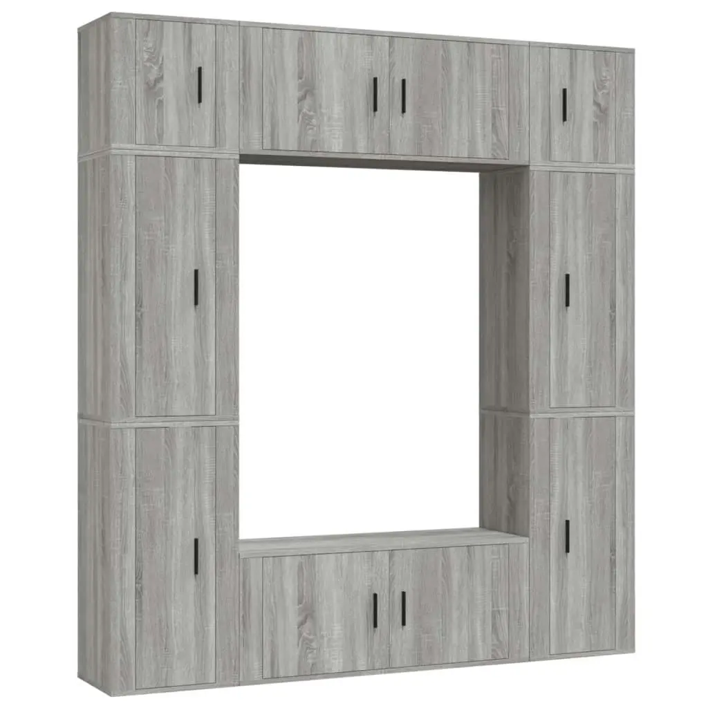 8 Piece TV Cabinet Set Grey Sonoma Engineered Wood 3188644