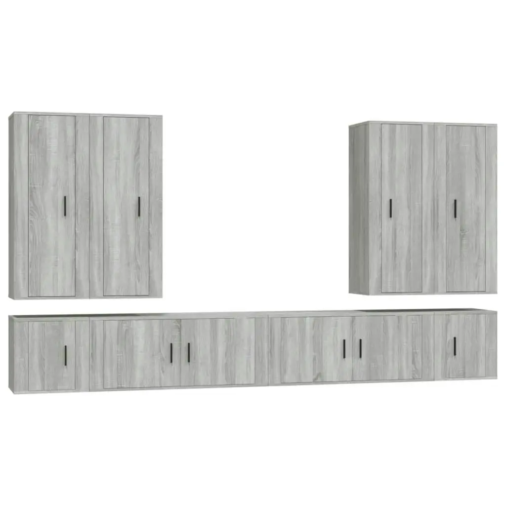 8 Piece TV Cabinet Set Grey Sonoma Engineered Wood 3188860