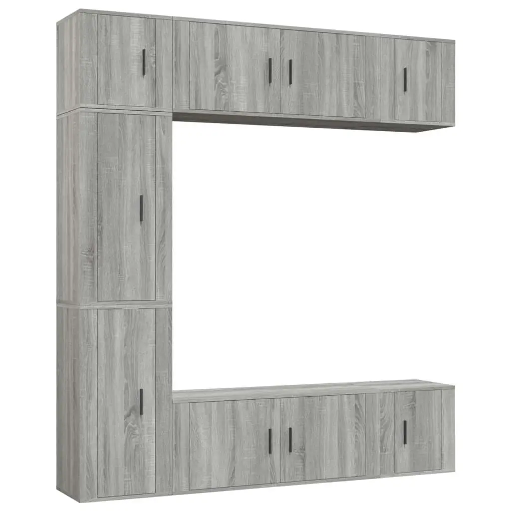 7 Piece TV Cabinet Set Grey Sonoma Engineered Wood 3188652