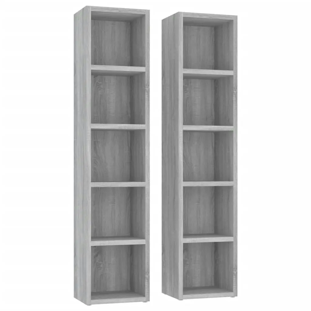 CD Cabinets 2 pcs Grey Sonoma 21x16x93.5 cm Engineered Wood 815319