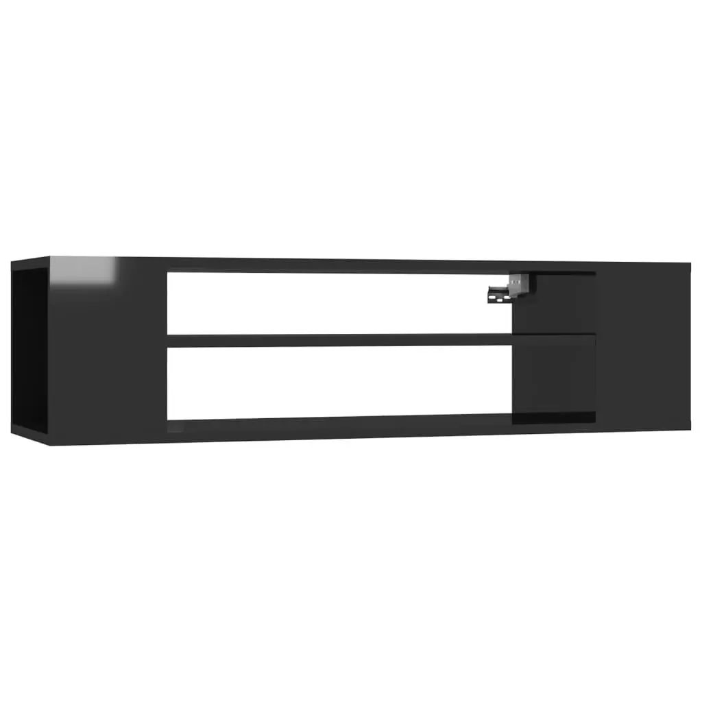 Hanging TV Cabinet High Gloss Black 100x30x26.5 cm Engineered Wood 806236