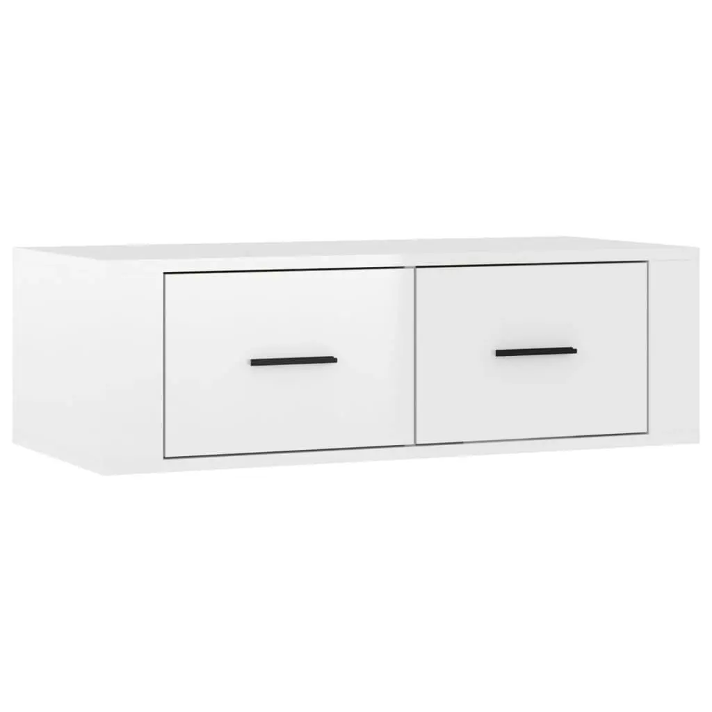 Hanging TV Cabinet High Gloss White 80x36x25 cm Engineered Wood 816834