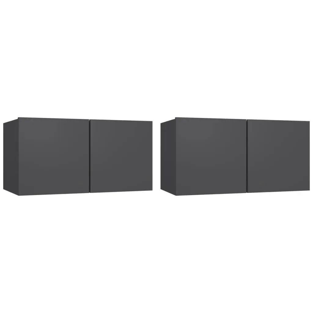 Hanging TV Cabinets 2 pcs Grey 60x30x30 cm 804515