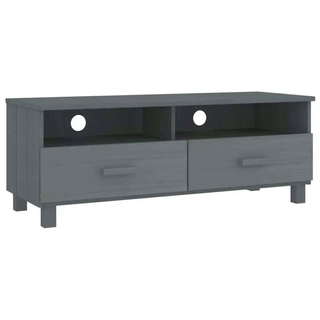 TV Cabinet "HAMAR" Dark Grey 106x40x40 cm Solid Wood Pine 340470