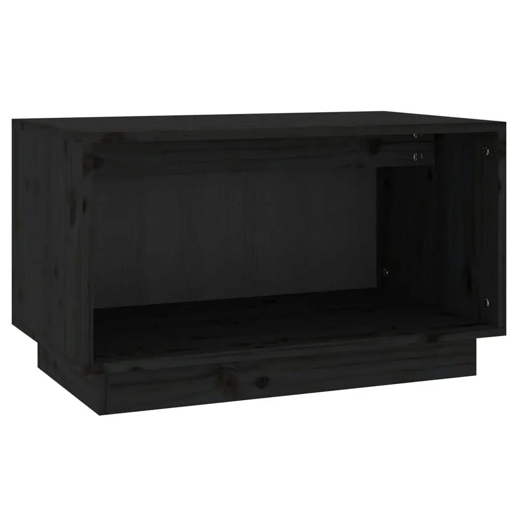 TV Cabinet Black 60x35x35 cm Solid Wood Pine 813828