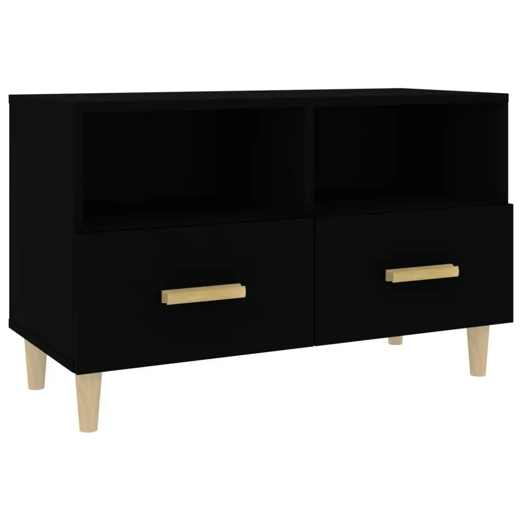 TV Cabinet Black 80x36x50 cm Engineered Wood 812583