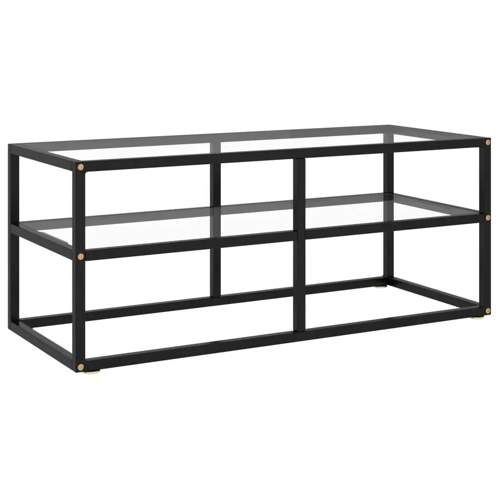 TV Cabinet Black with Tempered Glass 100x40x40 cm 322855