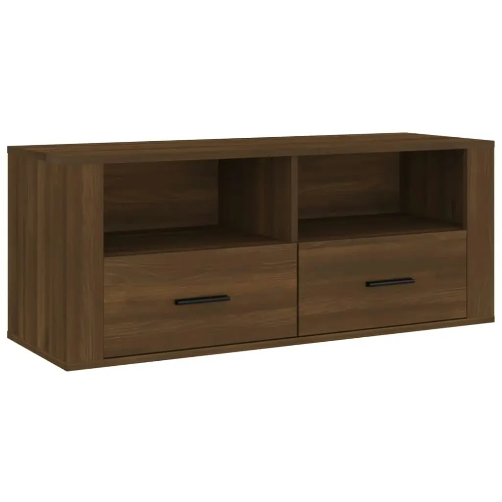 TV Cabinet Brown Oak 100x35x40 cm Engineered Wood 816815