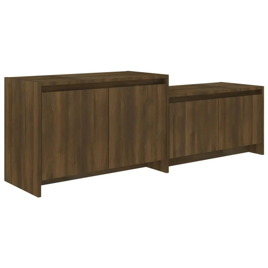 TV Cabinet Brown Oak 146.5x35x50 cm Engineered Wood 813028