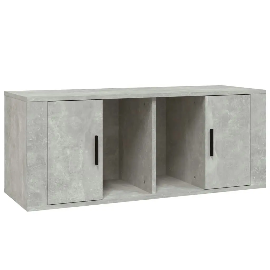 TV Cabinet Concrete Grey 100x35x40 cm Engineered Wood 816804