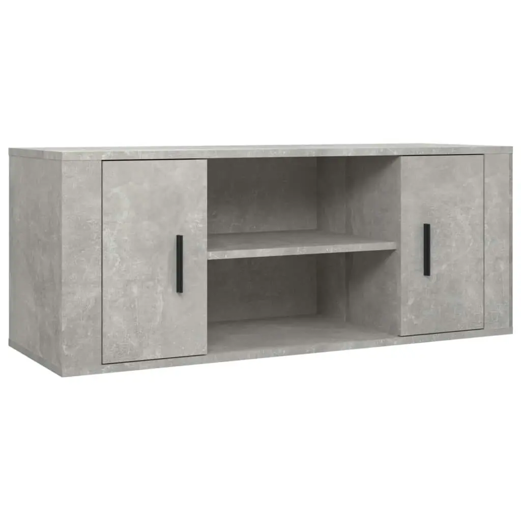 TV Cabinet Concrete Grey 100x35x40 cm Engineered Wood 823095