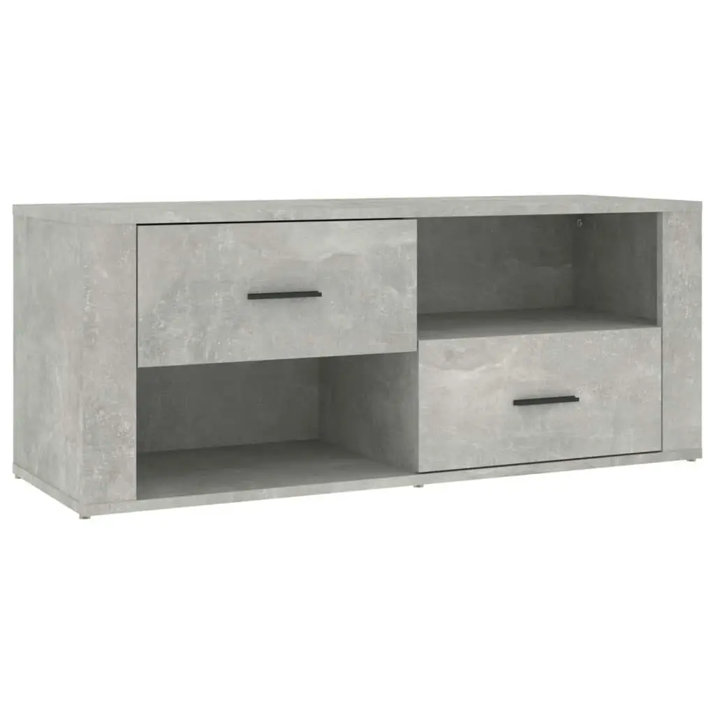 TV Cabinet Concrete Grey 100x35x40 cm Engineered Wood 823103