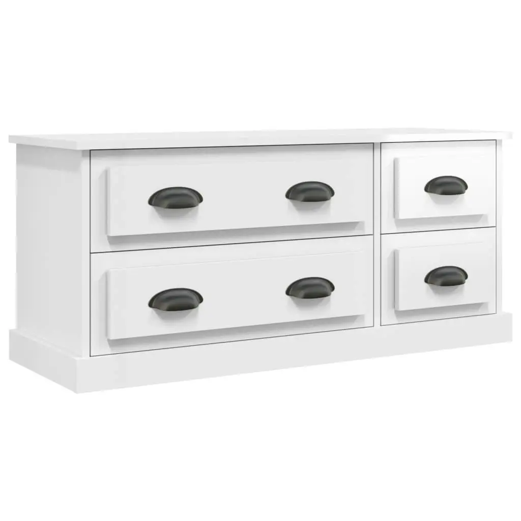 TV Cabinet High Gloss White 100x35.5x45 cm Engineered Wood 816450