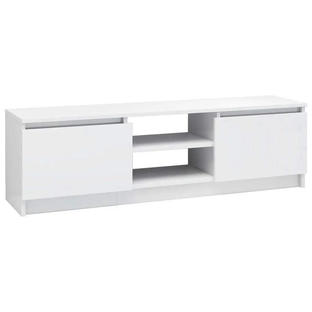 TV Cabinet High Gloss White 120x30x35.5 cm Engineered Wood 800573