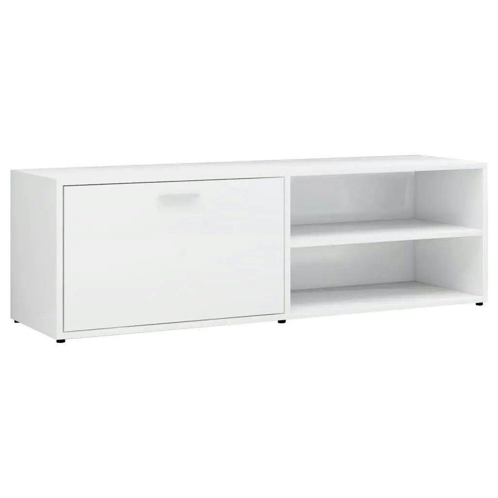 TV Cabinet High Gloss White 120x34x37 cm Engineered Wood 801158