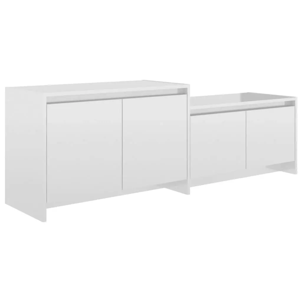 TV Cabinet High Gloss White 146.5x35x50 cm Engineered Wood 809815