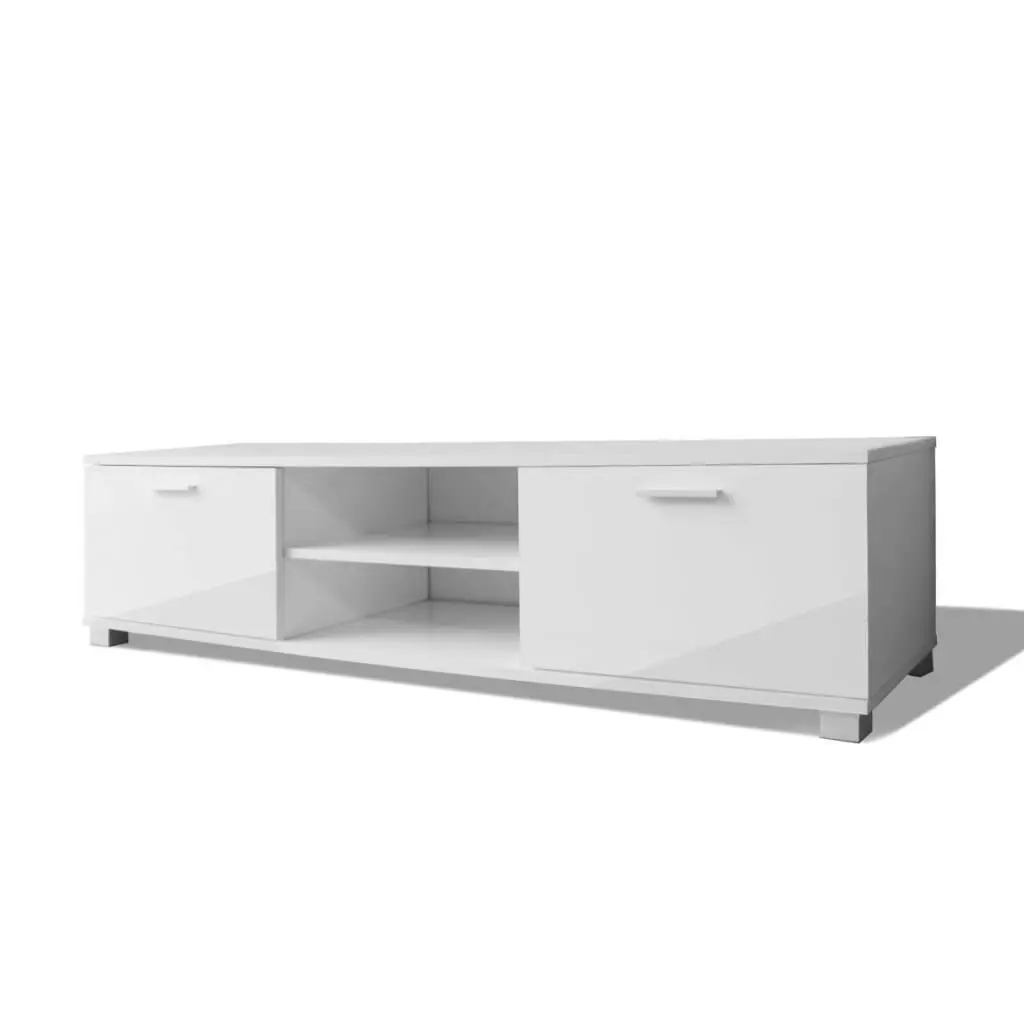 TV Cabinet High-Gloss White 140x40.5x35 cm 243043