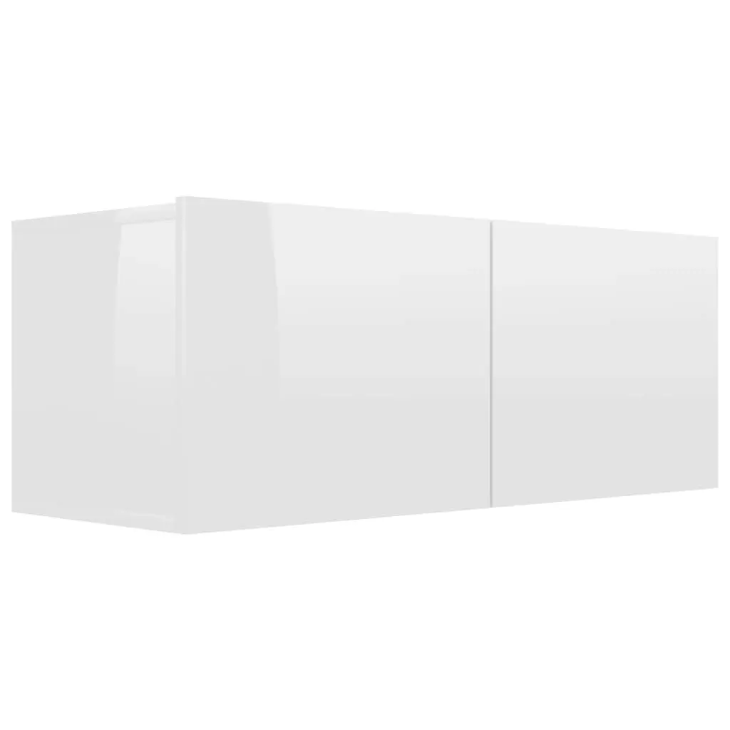 TV Cabinet High Gloss White 80x30x30 cm Engineered Wood 801478