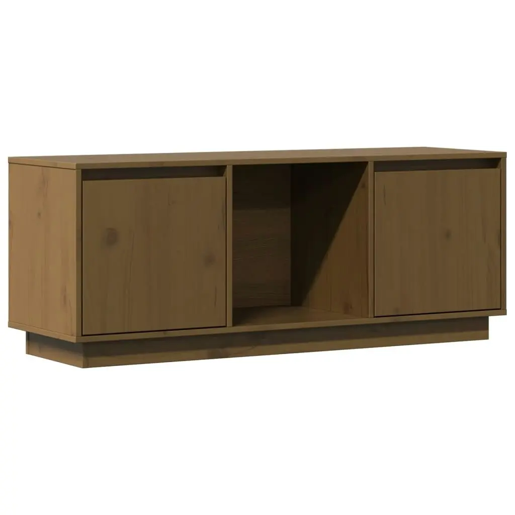 TV Cabinet Honey Brown 110.5x35x44 cm Solid Wood Pine 814342