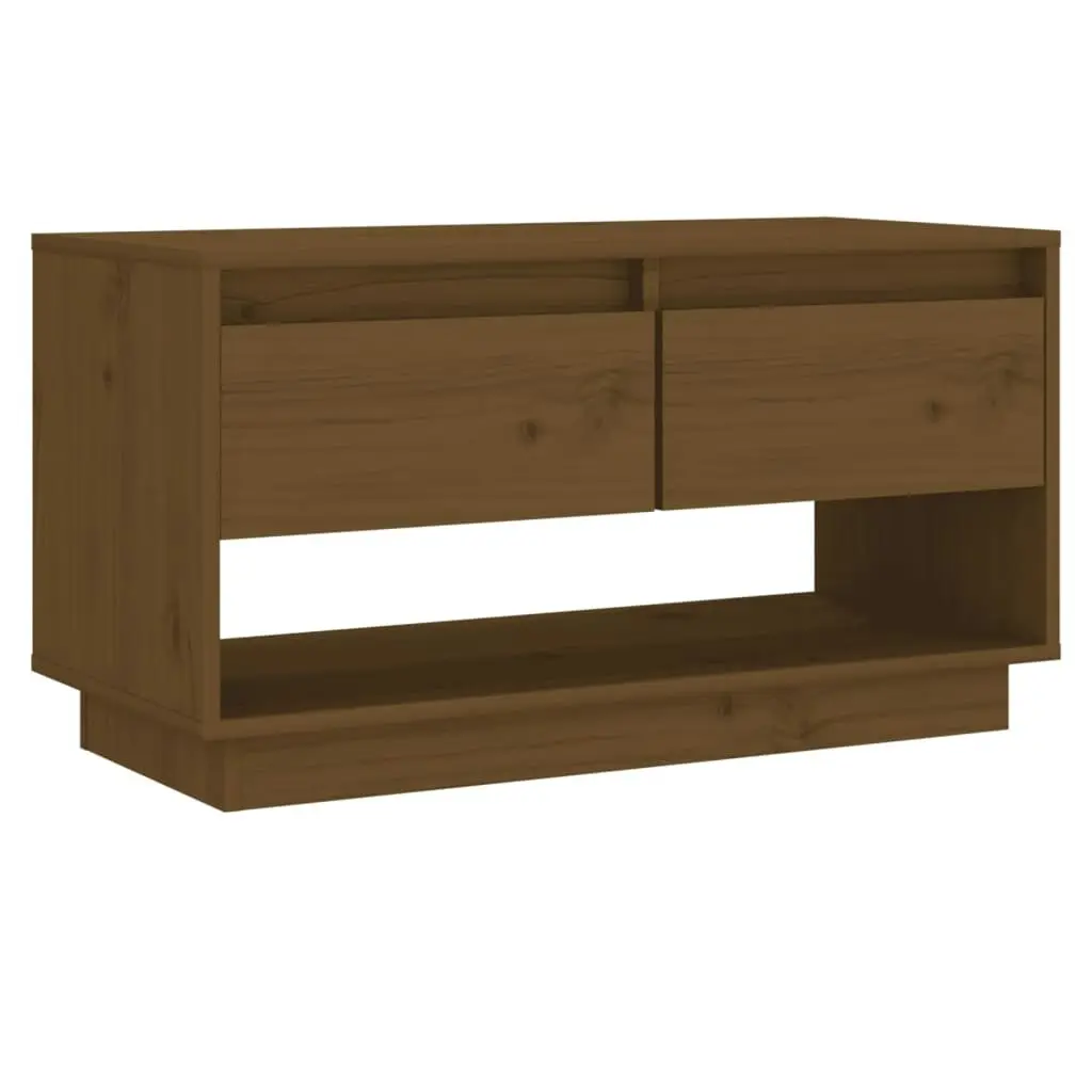 TV Cabinet Honey Brown 74x34x40 cm Solid Wood Pine 813842