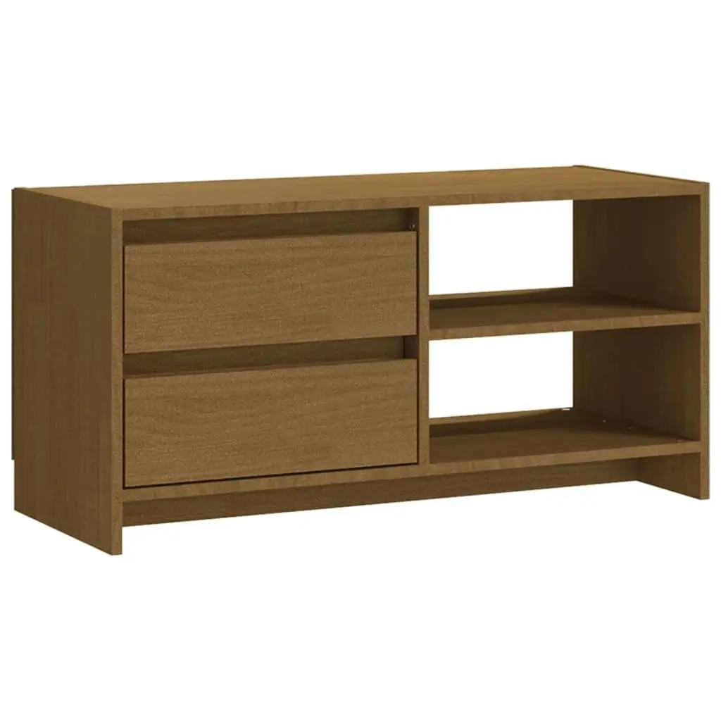 TV Cabinet Honey Brown 80x31x39 cm Solid Pinewood 809897