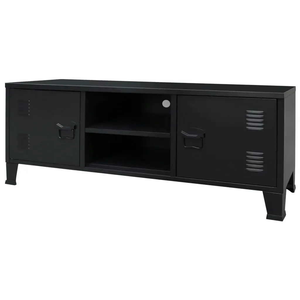 TV Cabinet Metal Industrial Style 120x35x48 cm Black 245964