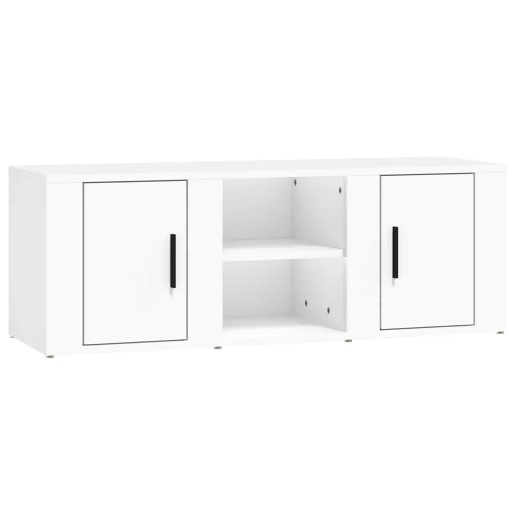 TV Cabinet White 100x31.5x35 cm Engineered Wood 819428