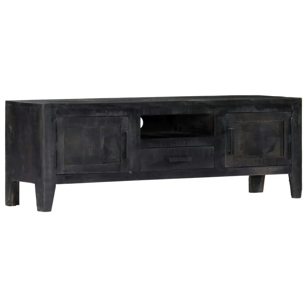 TV Cabinet Black 118x30x40 cm Solid Mango Wood 247985