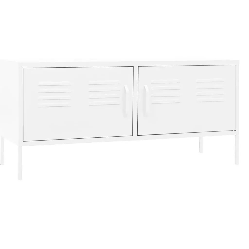 TV Cabinet White 105x35x50 cm Steel 336233