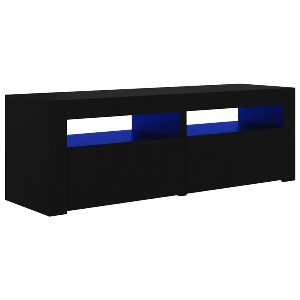 TV Cabinet with LED Lights Black 120x35x40 cm 804356