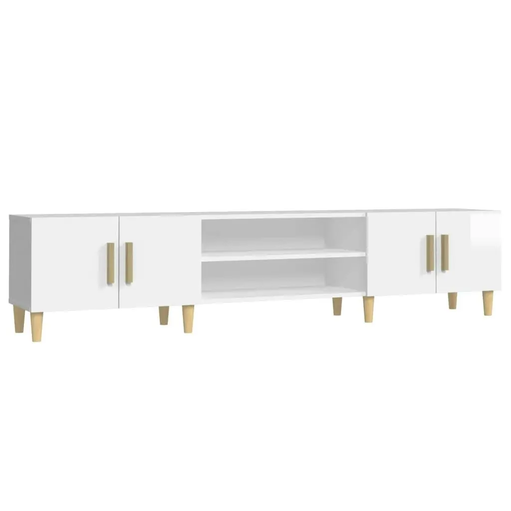 TV Cabinet High Gloss White 180x31.5x40 cm Engineered Wood 816258