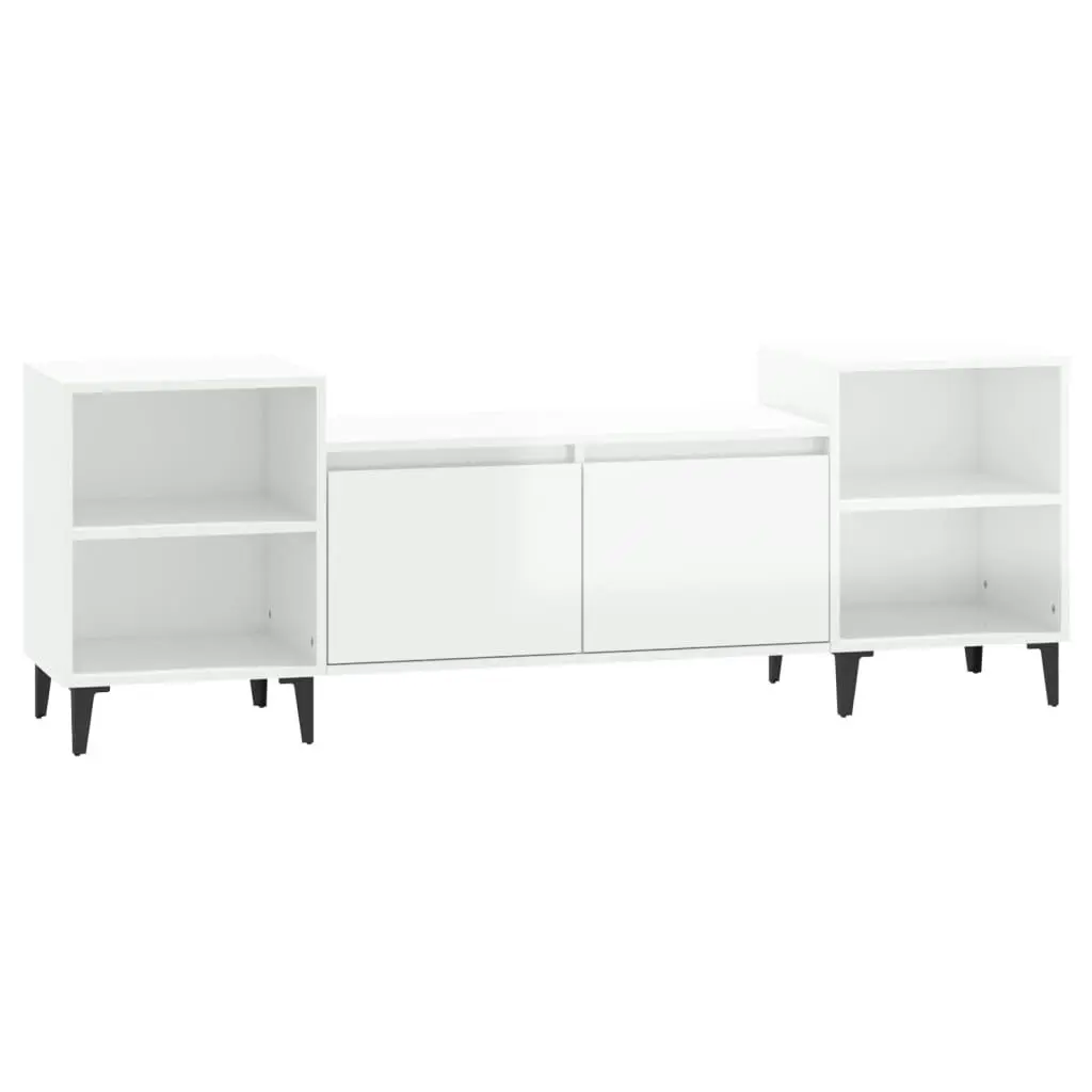 TV Cabinet High Gloss White 160x35x55 cm Engineered Wood 821198