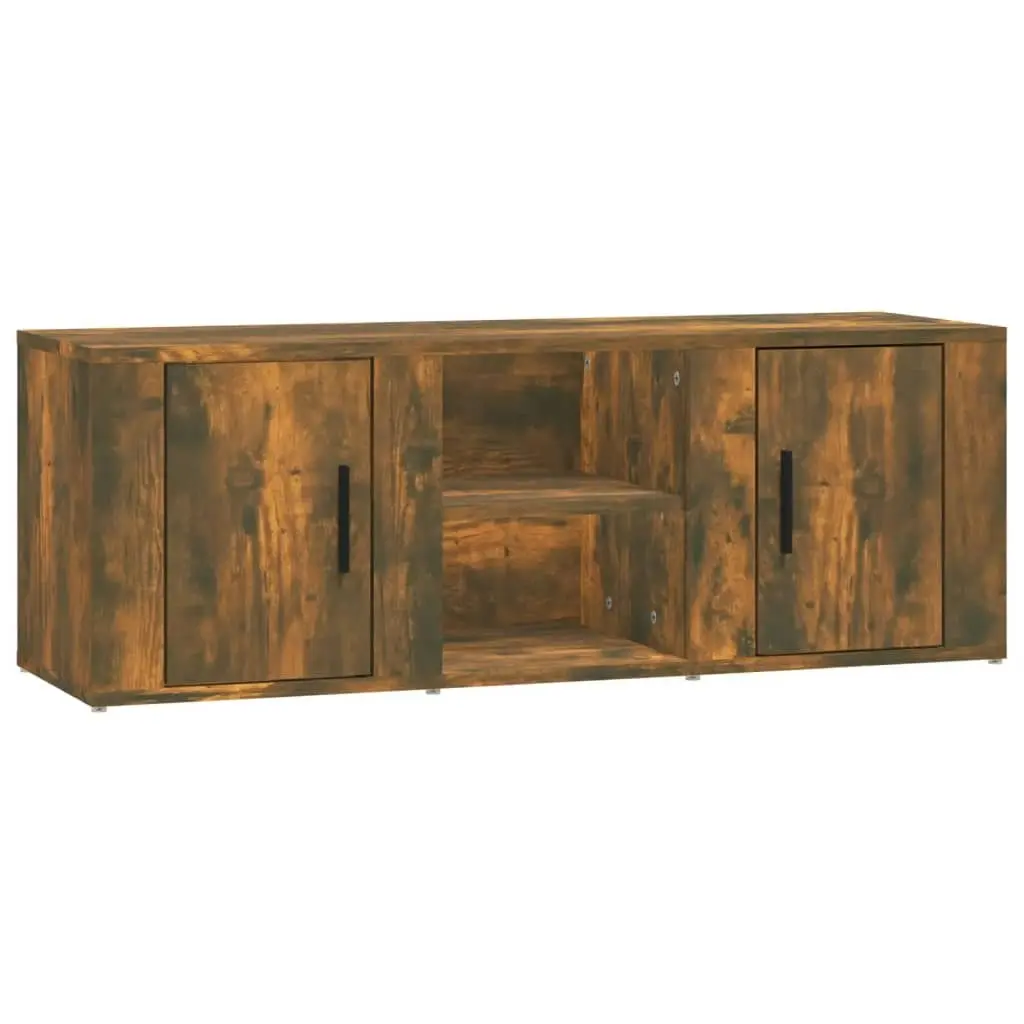 TV Cabinet Smoked Oak 100x31.5x35 cm Engineered Wood 819433