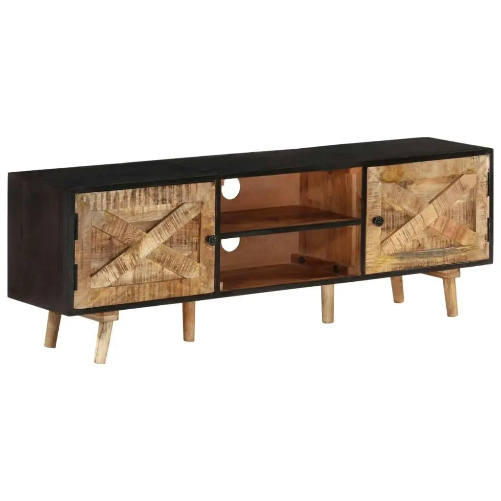 TV Cabinet 140x30x46 cm Rough Mango Wood and Solid Wood Acacia 338420