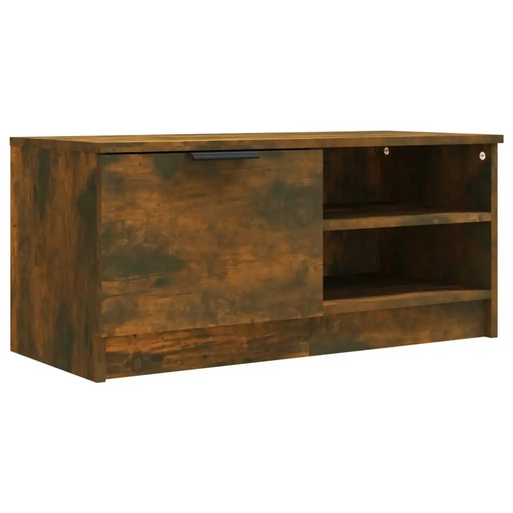 TV Cabinet Smoked Oak 80x35x36.5 cm Engineered Wood 817117