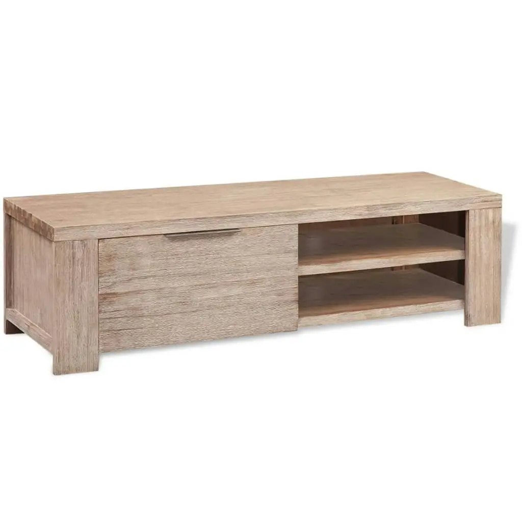 TV Cabinet Solid Brushed Acacia Wood 140x38x40 cm 244337